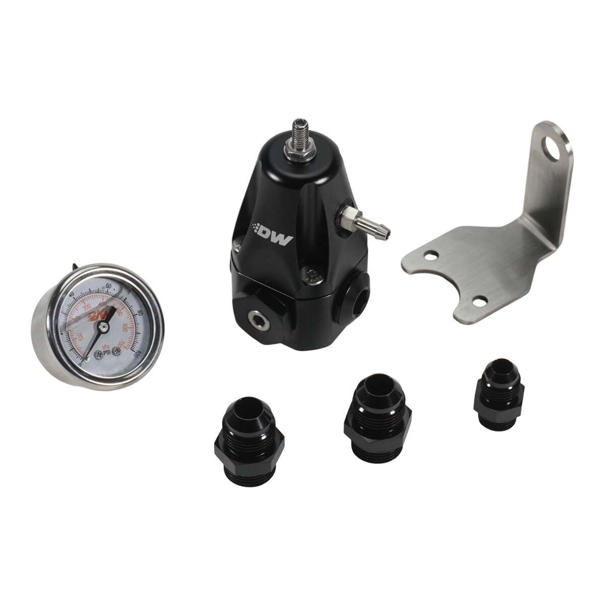 DeatschWerks DWR1000 AFPR + pressure gauge + 8AN & 6AN fittings 6-1000-FRB-86