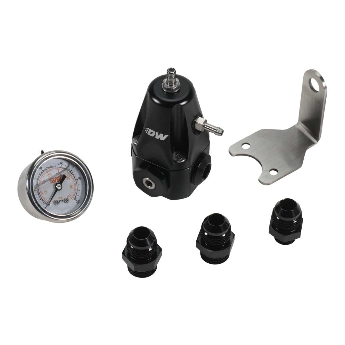 DeatschWerks DWR1000 AFPR + pressure gauge + 8AN fittings 6-1000-FRB-88