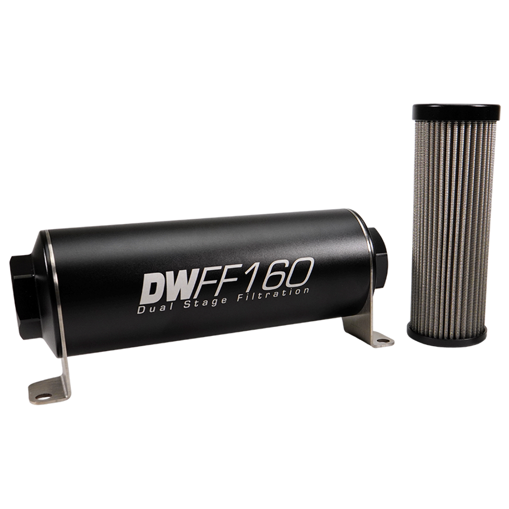 DeatschWerks 10AN Female, 10 micron, 160mm In-line fuel filter kit 8-03-160-010K