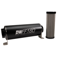 DeatschWerks 10AN Female, 40 micron, 160mm In-line fuel filter kit 8-03-160-040K