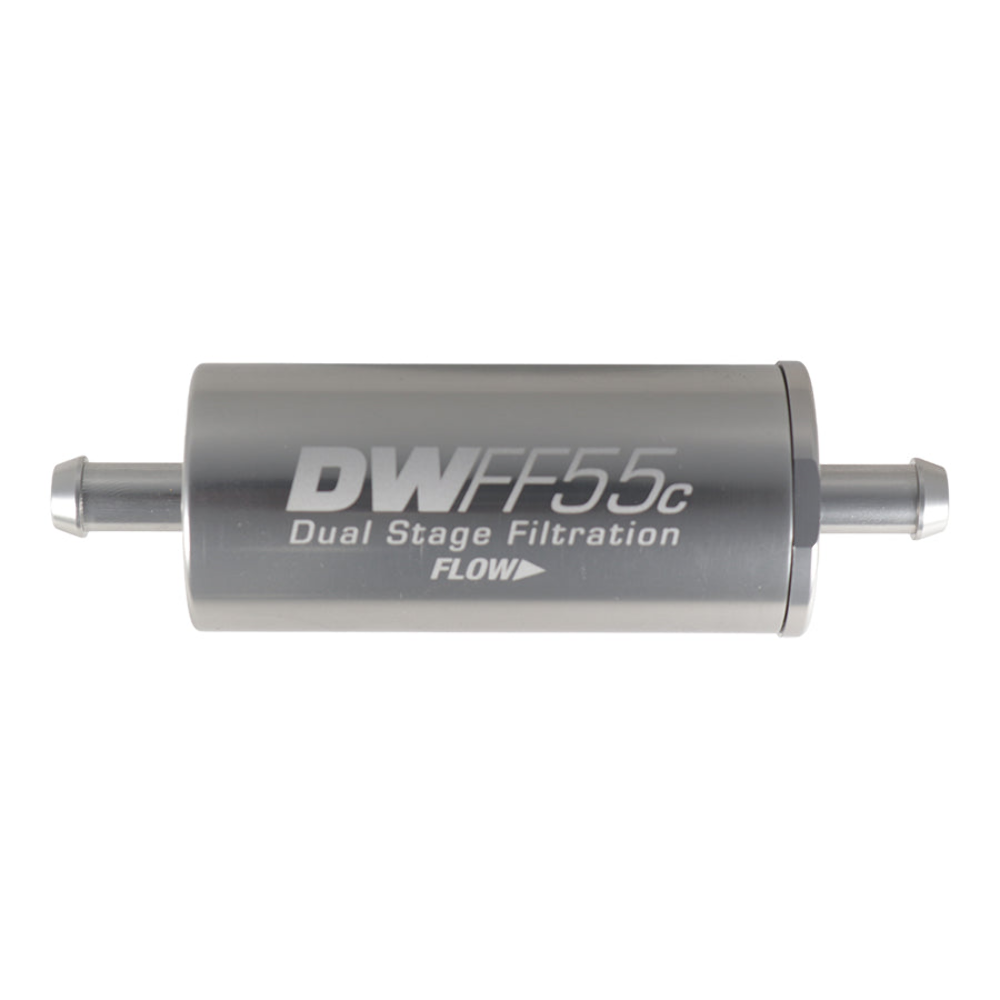 DeatschWerks 5/16 in Barb, 5 micron, 55mm In-line fuel filter kit 8-03-55C-010K
