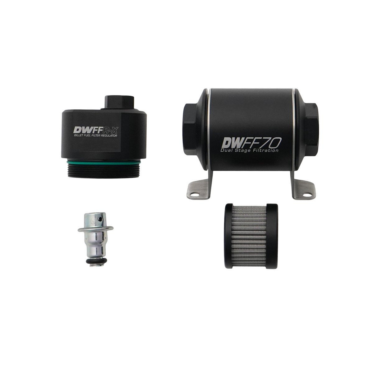 DeatschWerks 70mm Billet Fuel Filter Regulator 10 Micron 8-FFR-070-010K