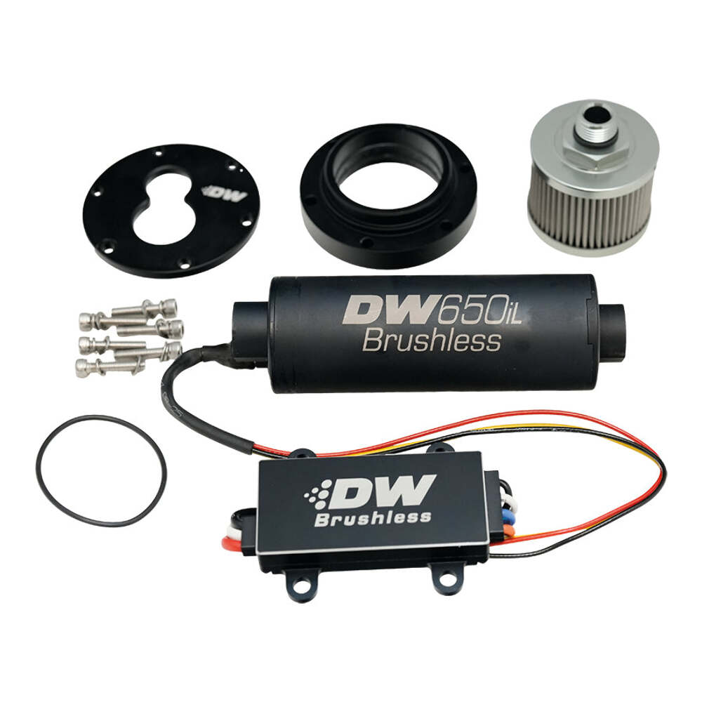 DeatschWerks DW650iL Brushless in-line Fuel pump w/2-speed controller for 3.5L surge tank 9-650-C105-5009