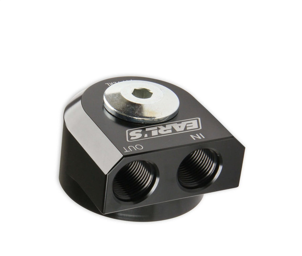 Earl's Performance Plumbing 1179ERL OIL FILTER ADAPTER W/90 DEG -10 ORB PORT