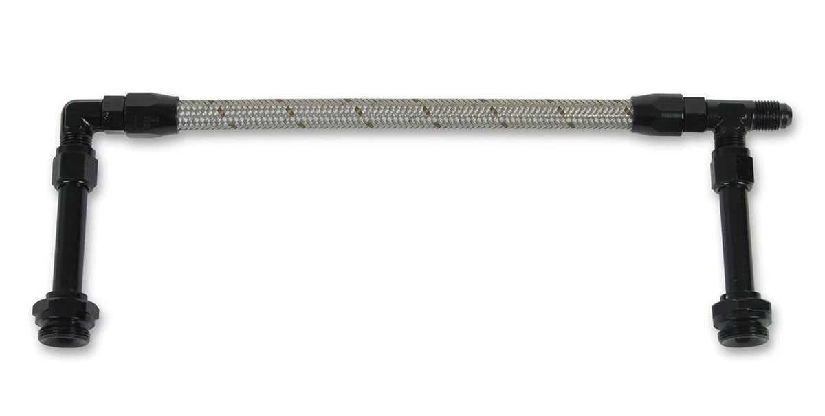 Earl's Performance Plumbing AT101286ERL -8BLACK/STAINLESS DUAL FEED -4151