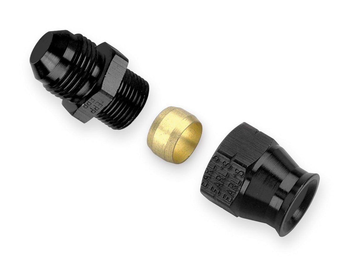 Earl's Performance Plumbing AT165010ERL BLACK ALUM TUBE ADPT -10 MALE AN TO 5/8