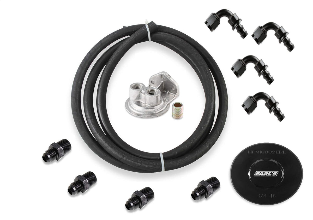 Earl's Performance Plumbing HEMI0004ERL G3 Oil Filter Relocation Kit - 3/4 Thrd