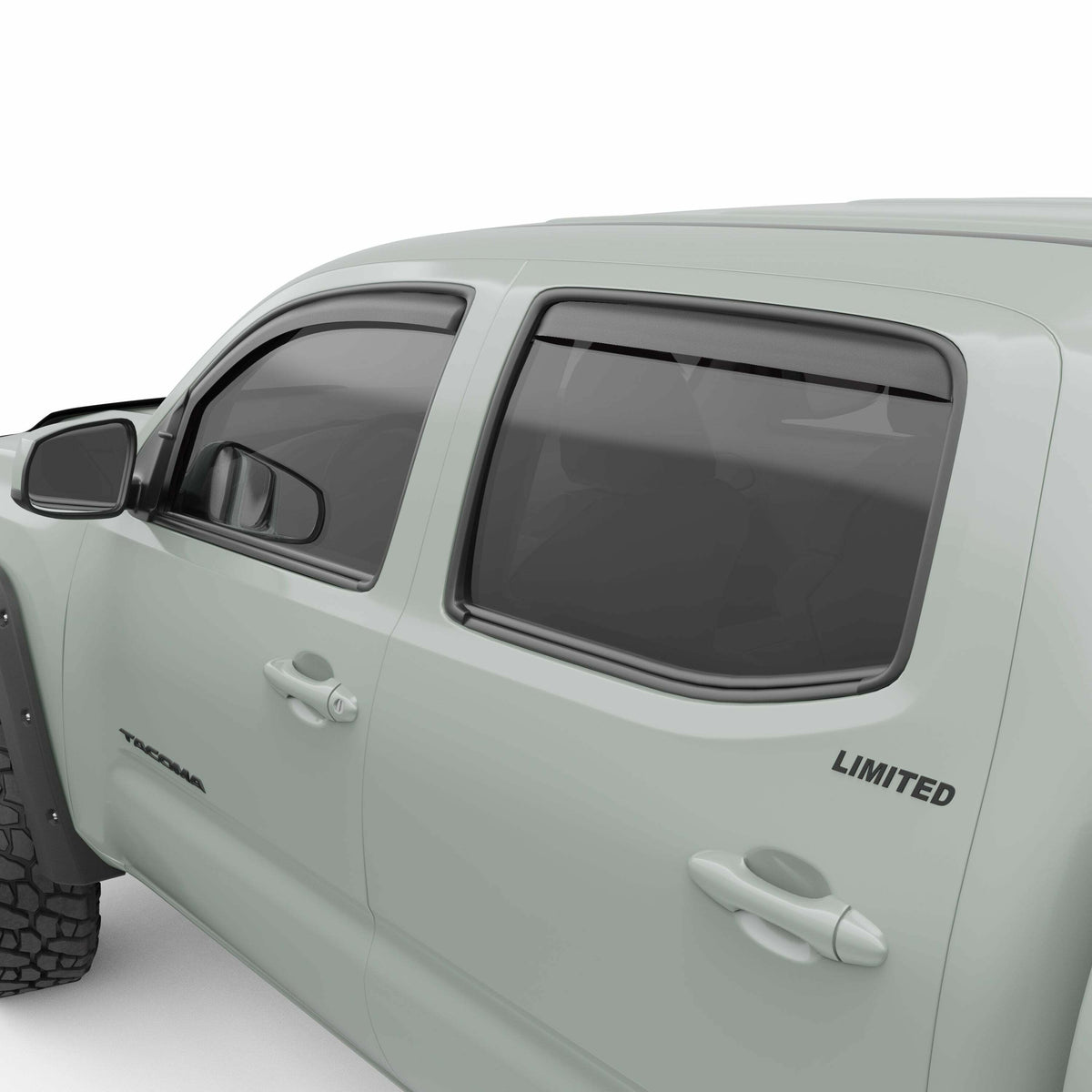 EGR in-channel window visors front & rear set matte black Crew Cab 16-22 Toyota Tacoma