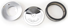 Edelbrock 1208 Pro-Flo Chrome 10 Round Air Cleaner with 2 Paper Element (Deep Flange)
