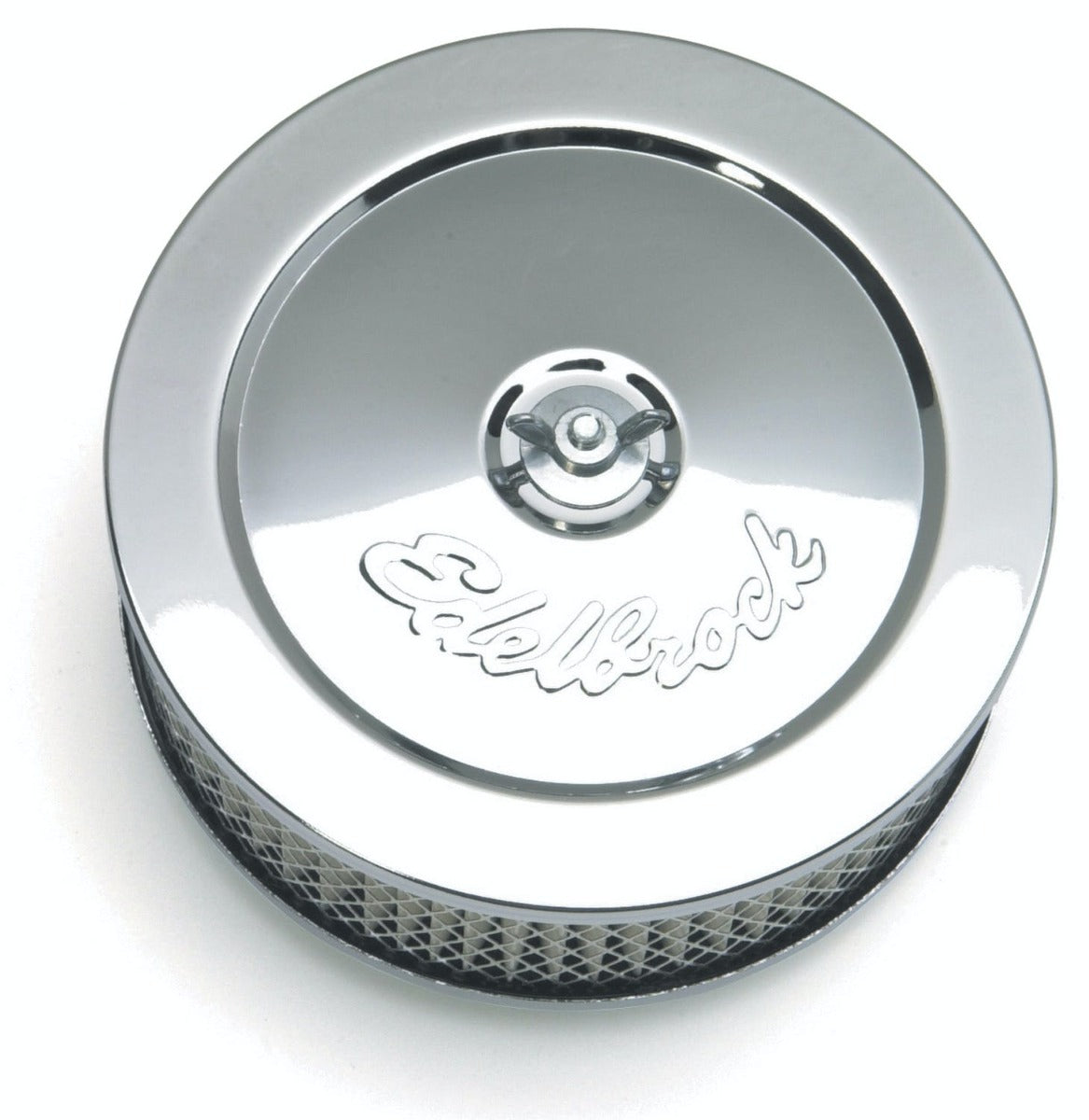 Edelbrock 1209 Pro-Flo Chrome 6 Round Air Cleaner with 2 Paper Element
