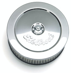 Edelbrock 1209 Pro-Flo Chrome 6 Round Air Cleaner with 2 Paper Element