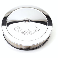 Edelbrock 1221 Pro-Flo Chrome 14 Round Air Cleaner with 3 Paper Element (Deep Flange)