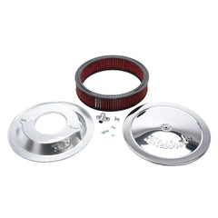 Edelbrock 1224 Pro-Flo Chrome 14 Round Air Cleaner with 3 Cotton Element (Deep Flange)