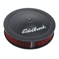 Edelbrock 1225 Pro-Flo Black 14 Round Air Cleaner with 3 Cotton Element (Deep Flange)