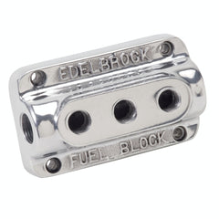 Edelbrock 12851 Polished Triple Outlet Fuel Block Kit