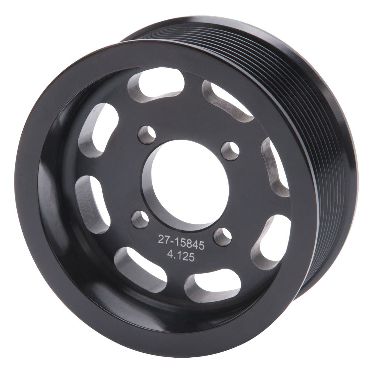 Edelbrock 15845 PULLEY TVS 10 RIB 4.125 BLACK ANODIZED