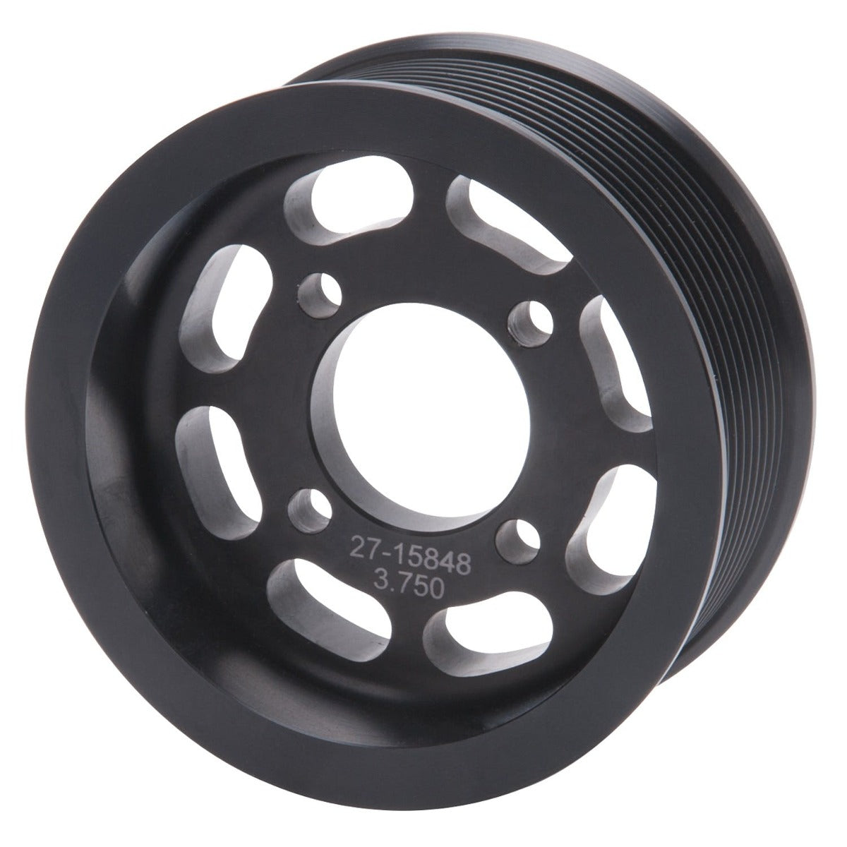 Edelbrock 15848 PULLEY TVS 10 RIB 3.750 BLACK ANODIZED
