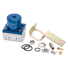 Edelbrock 174042 REGULATOR EFI FUEL PRESSURE -6 AN INLET/OUTLET BLUE/CLEAR BODY ANODIZED FINISH