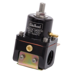 Edelbrock 174053 REGULATOR CARB FUEL PRESSURE -10 AN INLET/OUTLET BLACK/BLACK ANODIZED FINISH