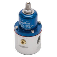 Edelbrock 174132 REGULATOR CARB FUEL PRESSURE 3/8 Npt INLET/OUTLET BLUE/CLEAR ANODIZED FINISH