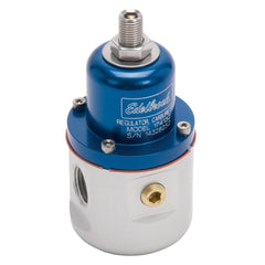 Edelbrock 174132 REGULATOR CARB FUEL PRESSURE 3/8 Npt INLET/OUTLET BLUE/CLEAR ANODIZED FINISH