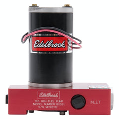 Edelbrock 182051 ELECTRIC FUEL PUMP CARBURATED APP 120 GPH EDELBROCK ENGRAVED RED ANODIZE FINISH