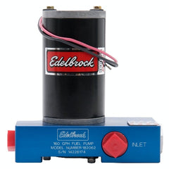 Edelbrock 182062 ELECTRIC FUEL PUMP CARBURATED APP 160 GPH EDELBROCK ENGRAVED BLUE ANODIZED