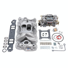Edelbrock 2020 MANIFOLD and CARB KIT PERF AIR GAP SBC 1957-86 NATURAL FINISH