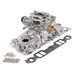 Edelbrock Single-Quad Manifold and carb Kit for 1957-86 Small-Block Chevy PN. 20214