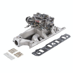 Edelbrock 2023 MANIFOLD and CARB KIT PERF RPM SBC 1957-86 NATURAL FINISH
