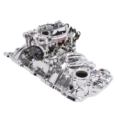 Edelbrock Single-Quad Manifold and carb Kit for 1957-86 Small-Block Chevy PN. 20234