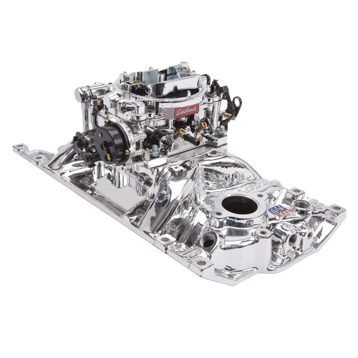 Edelbrock Single-Quad Manifold and carb Kit for Small-Block Chevy Vortec heads PN. 20274