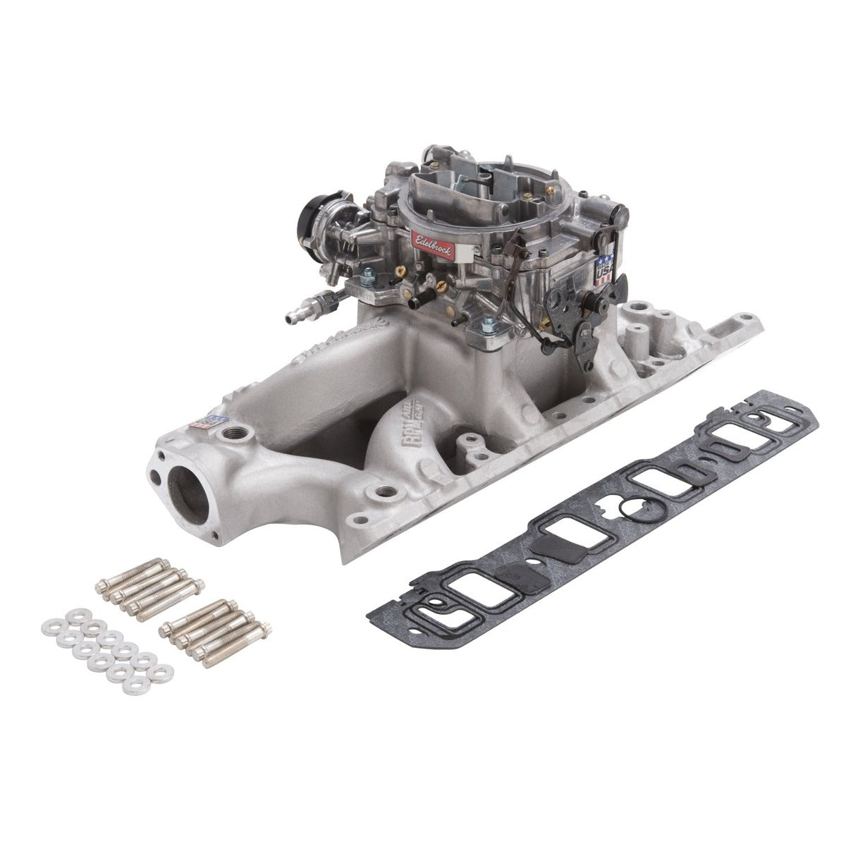 Edelbrock 2033 MANIFOLD and CARB KIT PERF RPM AIR GAP SBF 289-302 NATURAL FINISH