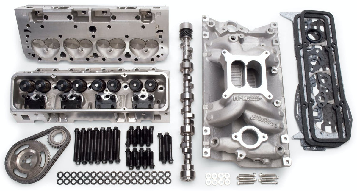 Edelbrock 2096 PWR PKG 7516 and 60989 TOP END KIT 383 SBC 460 HP