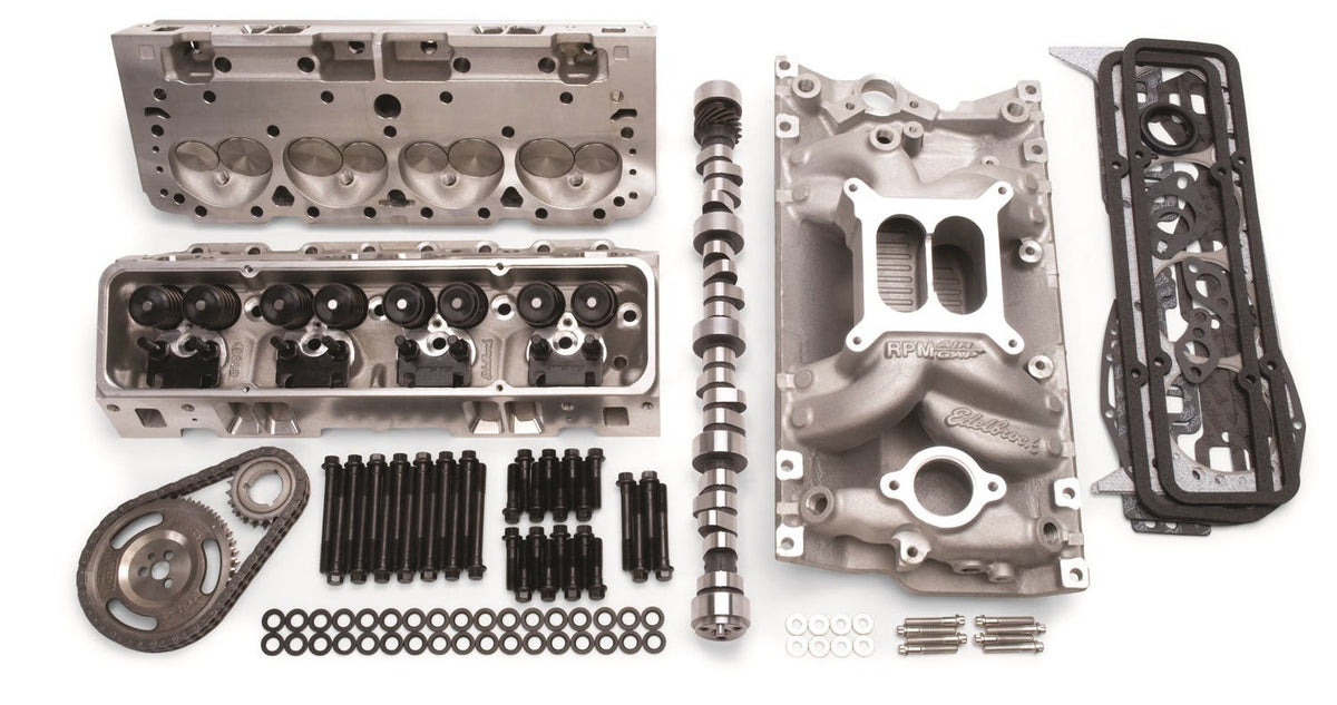 Edelbrock 2097 PWR PKG TOP END KIT SBC LATE MODEL HYD ROLLER CAMSHAFT 435 HP