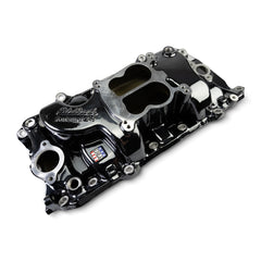 Edelbrock Performer 2-O Manifold for 1965-90 B/B Chevy Oval Port Heads, Black Plasma PN. 2161-BP