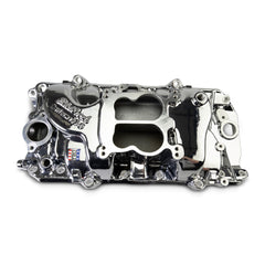 Edelbrock Performer 2-O Manifold for 1965-90 B/B Chevy Oval Port Heads, Chrome Plasma PN. 2161-CP