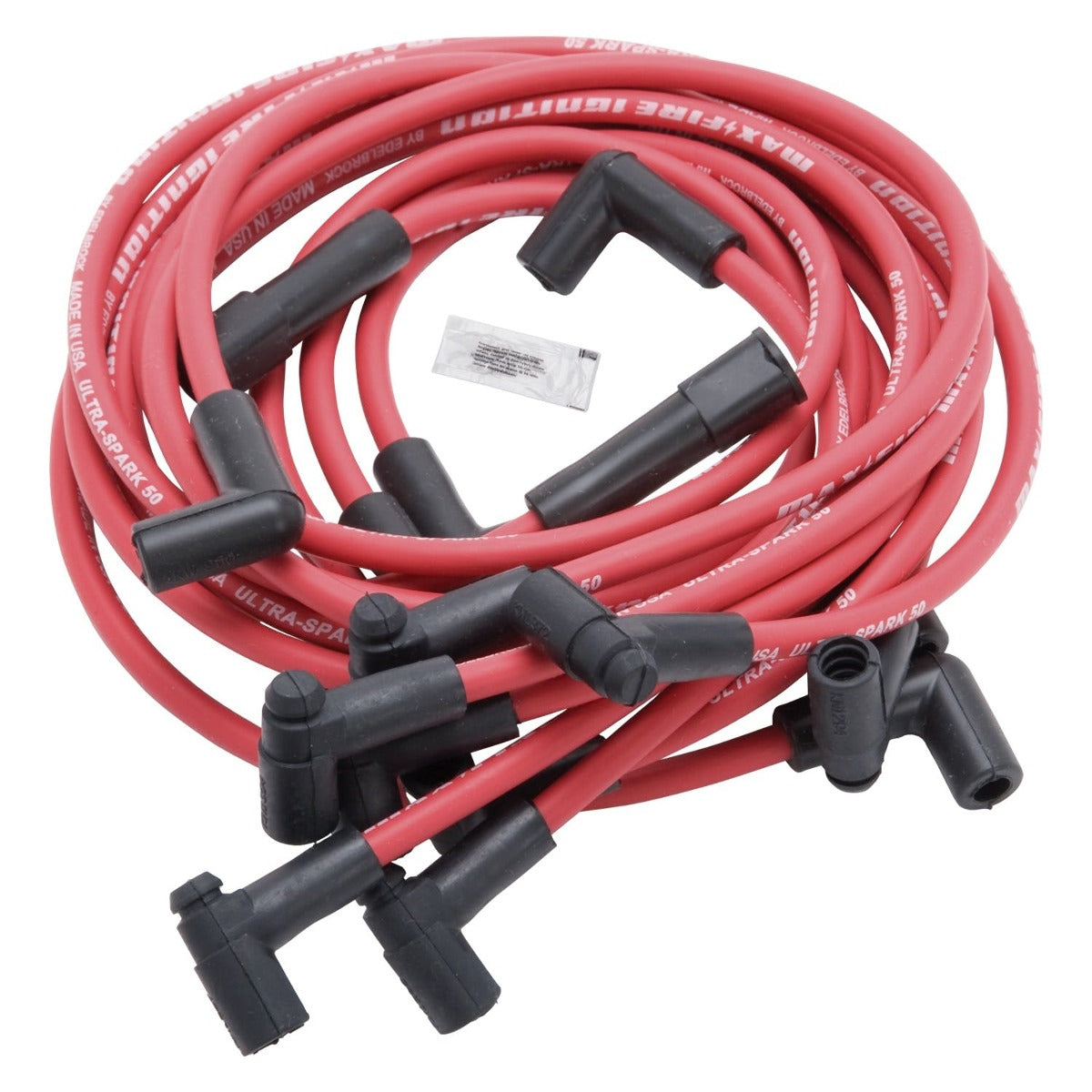 Edelbrock 22713 SPARK PLUG WIRE SET SBC 78-86 V8 HEI 50 ohm RESISTANCE RED WIRE (SET OF 8)
