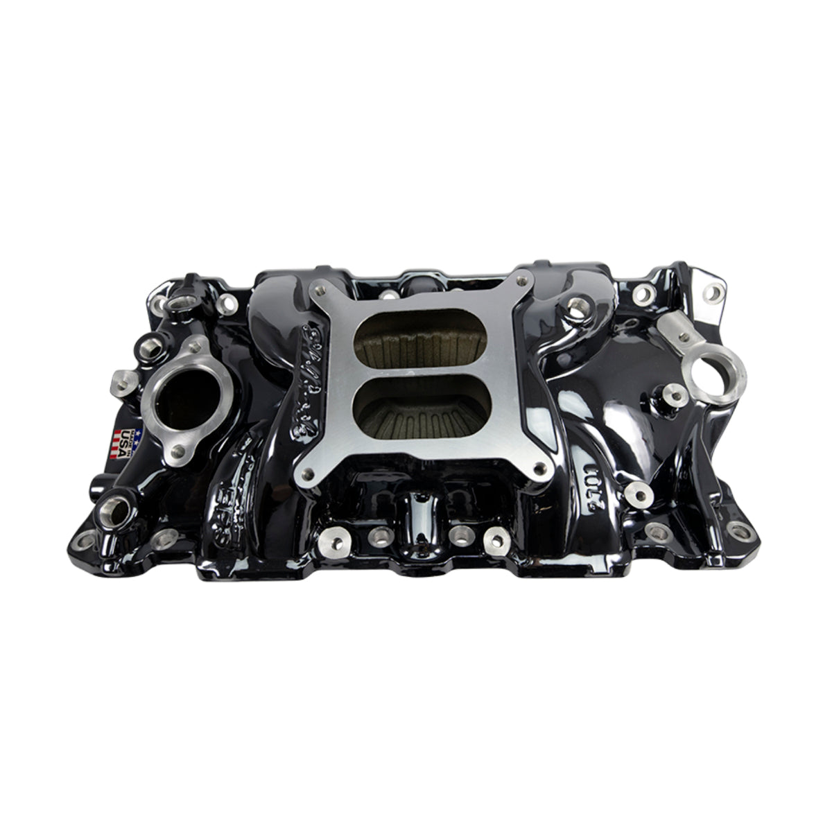 Edelbrock Performer EPS Intake Manifold for 55-86 Small-Block Chevy w/ Black plasma Finish PN. 2701-BP