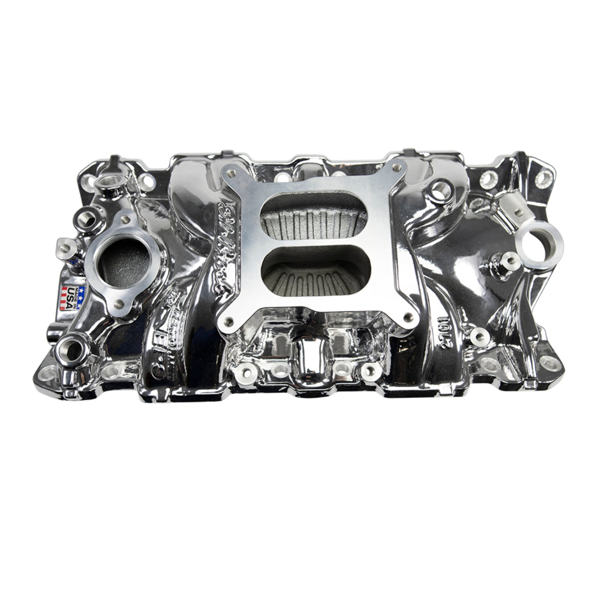 Edelbrock EPS Intake Manifold for 1955-86 Small-Block Chevy w/ Chrome Plasma Finish PN. 2701-CP