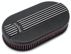 Edelbrock 41153 A/C CLASSIC FINNED SINGLE CARB SM OVAL BLK POWDER COAT
