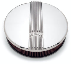 Edelbrock 4117 A/C CLASSIC FINNED SINGLE CARB 14 ROUND POLISHED