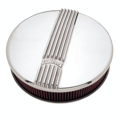 Edelbrock 4117 A/C CLASSIC FINNED SINGLE CARB 14 ROUND POLISHED