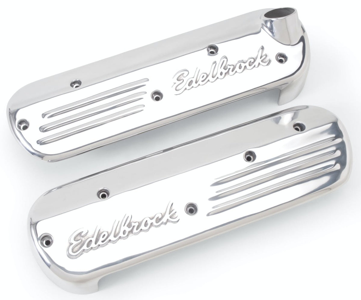 Edelbrock 41181 LS Series Coil Covers in Polished Finish (3-3/8 Overall Height)