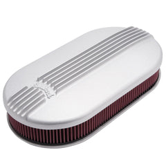 Edelbrock 41199 A/C LG OVAL CLASSIC FINNED DUAL CARB A/C AS-CAST