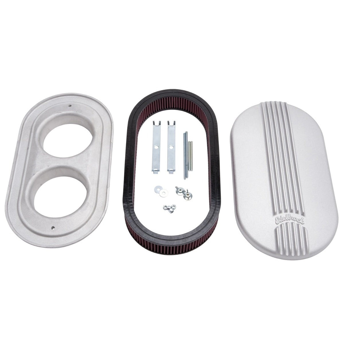 Edelbrock 41199 A/C LG OVAL CLASSIC FINNED DUAL CARB A/C AS-CAST