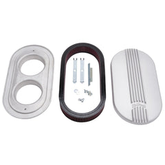 Edelbrock 41199 A/C LG OVAL CLASSIC FINNED DUAL CARB A/C AS-CAST