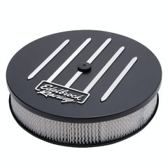 Edelbrock 41663 Racing Series Black 14 Round Air Cleaner - 3 Pro-Flo Element (Deep Flange)