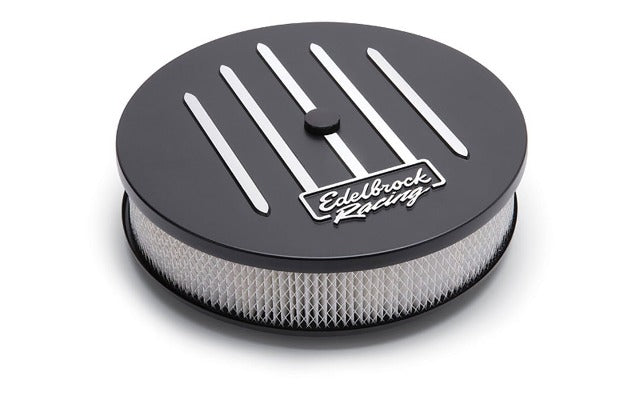 Edelbrock 41663 Racing Series Black 14 Round Air Cleaner - 3 Pro-Flo Element (Deep Flange)