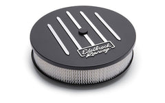 Edelbrock 41663 Racing Series Black 14 Round Air Cleaner - 3 Pro-Flo Element (Deep Flange)